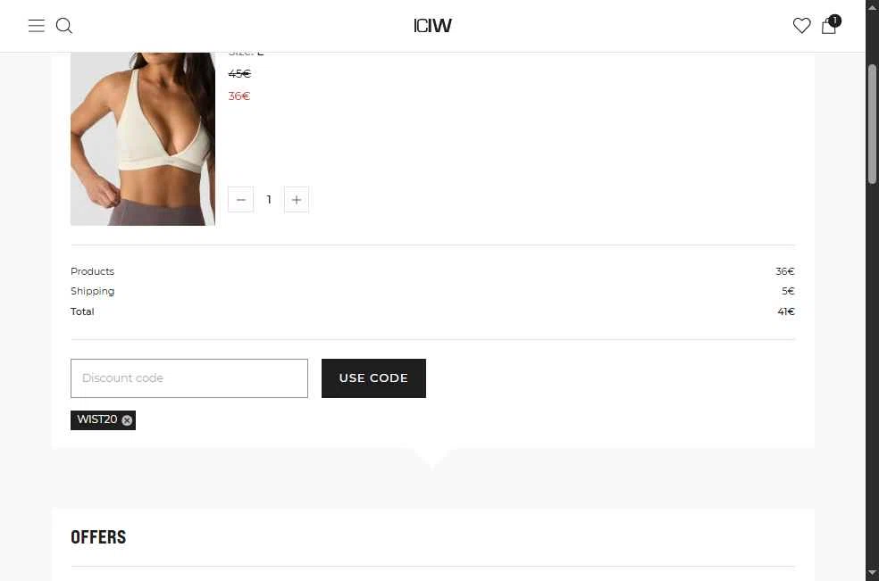 ICANIWILL checkout page showing ICANIWILL discount code box | Screenshot taken by SimplyCodes community member on Dec 30, 2025