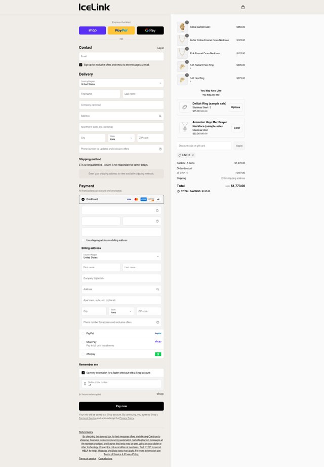IceLink checkout page showing IceLink discount code box | Screenshot taken by SimplyCodes community member on Sep 4, 2025