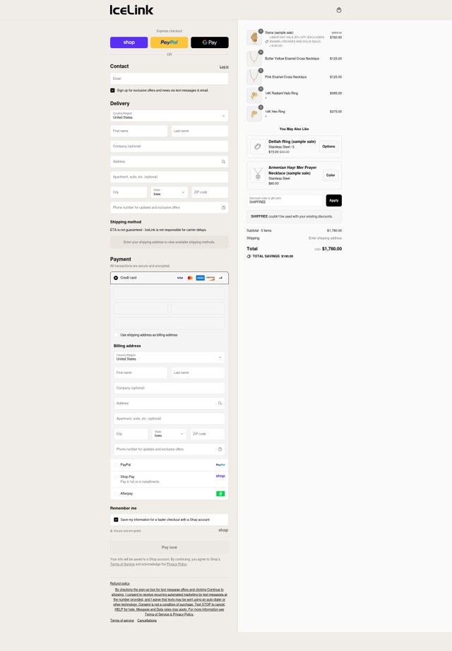 IceLink checkout page showing IceLink discount code box | Screenshot taken by SimplyCodes community member on Aug 31, 2025
