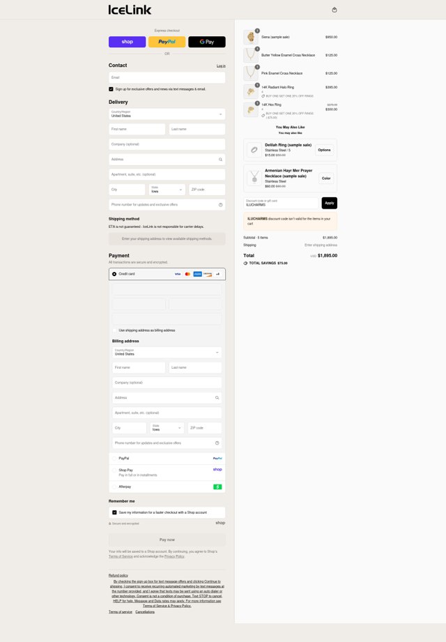 IceLink checkout page showing IceLink discount code box | Screenshot taken by SimplyCodes community member on Sep 4, 2025