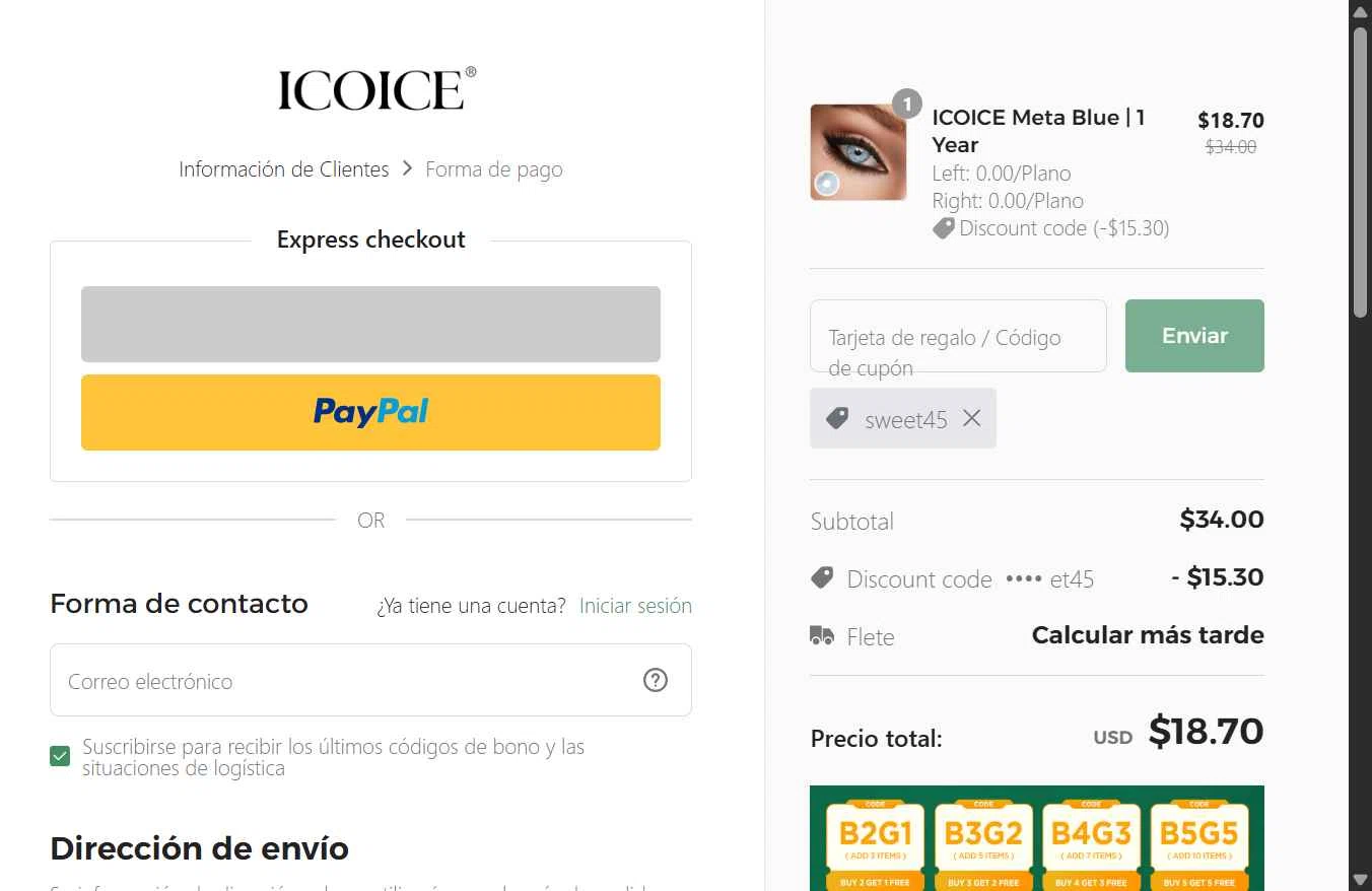 ICOICE checkout page showing ICOICE coupon code box | Screenshot taken by SimplyCodes community member on Jan 30, 2026