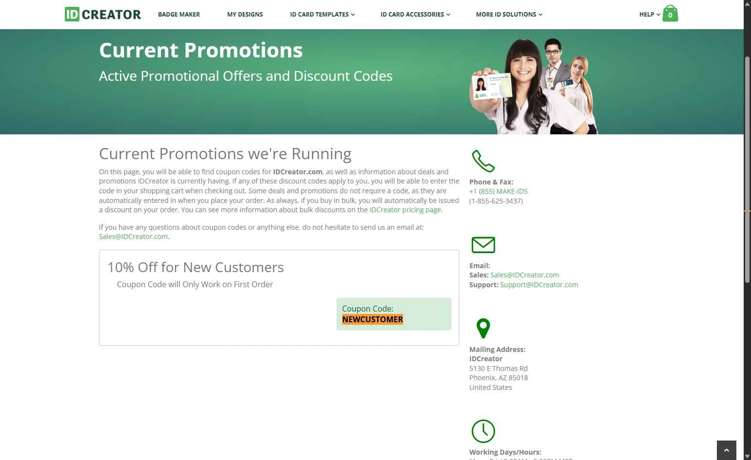 IDCreator.com checkout page showing IDCreator.com discount code box | Screenshot taken by SimplyCodes community member on Jun 9, 2025