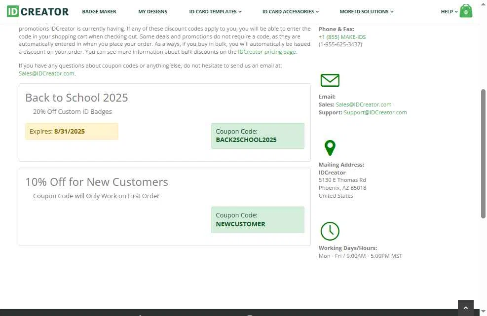IDCreator.com checkout page showing IDCreator.com discount code box | Screenshot taken by SimplyCodes community member on Aug 15, 2025