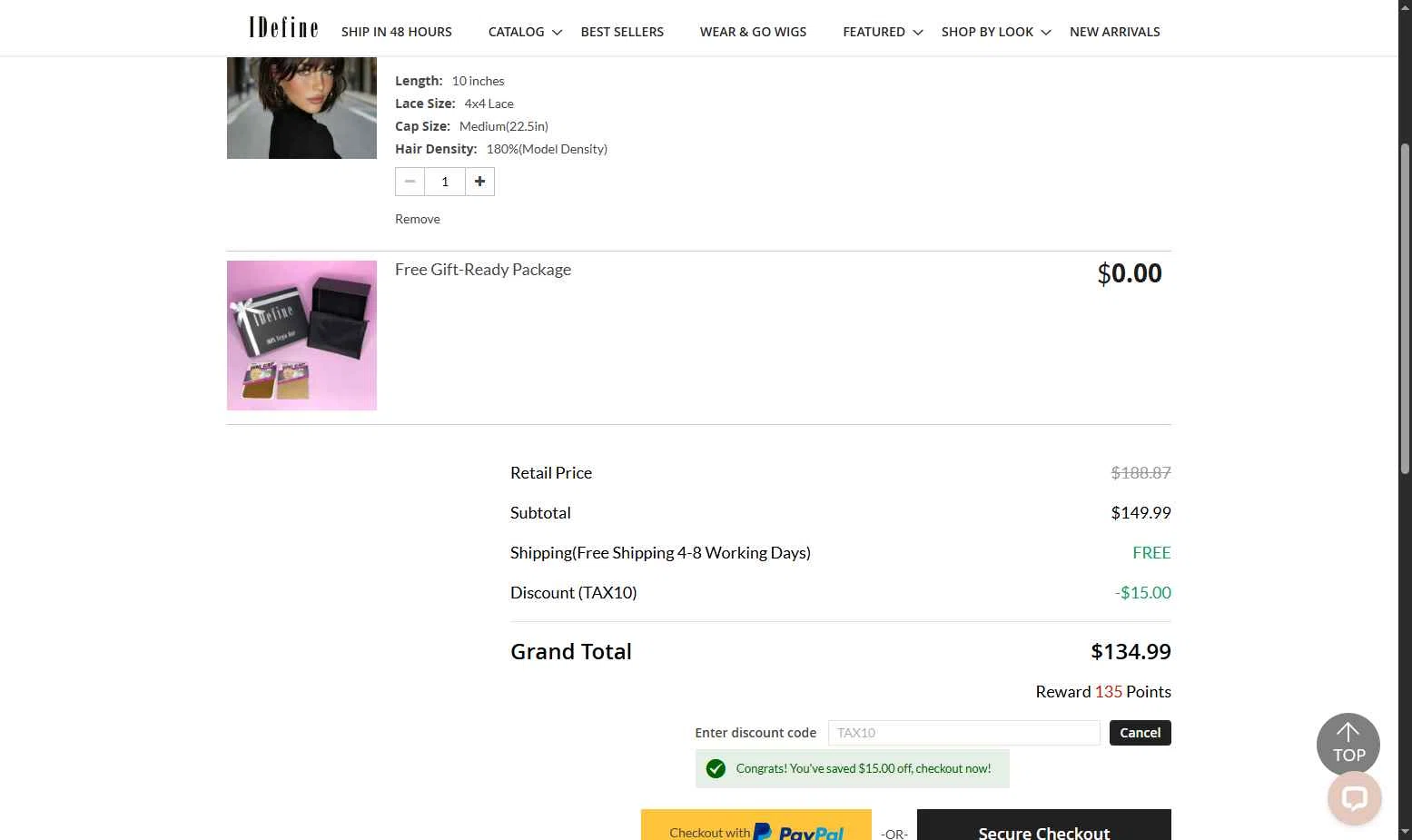 IDefine checkout page showing IDefine promo code box | Screenshot taken by SimplyCodes community member on Dec 23, 2025