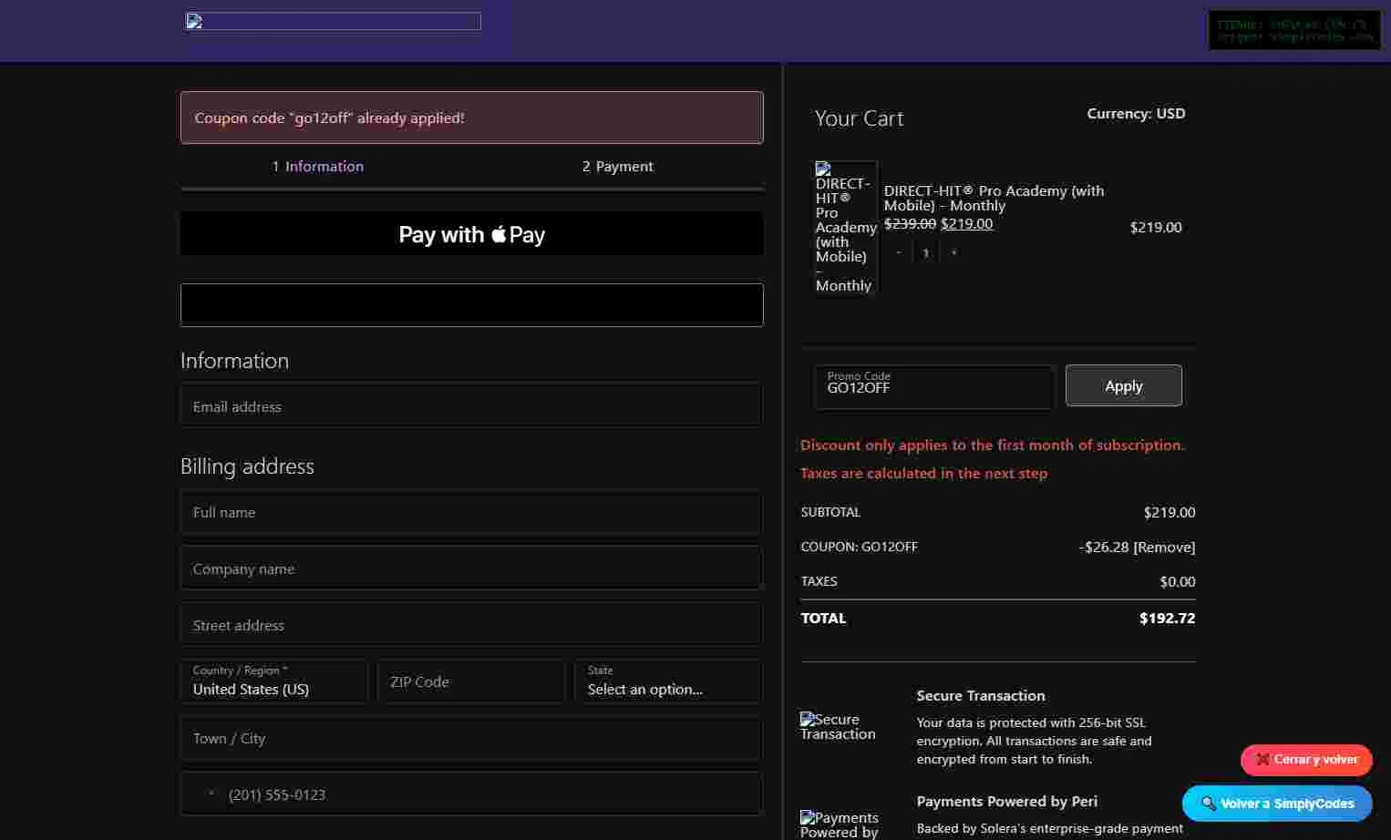 Identifix checkout page showing Identifix coupon code box | Screenshot taken by SimplyCodes community member on Dec 24, 2025
