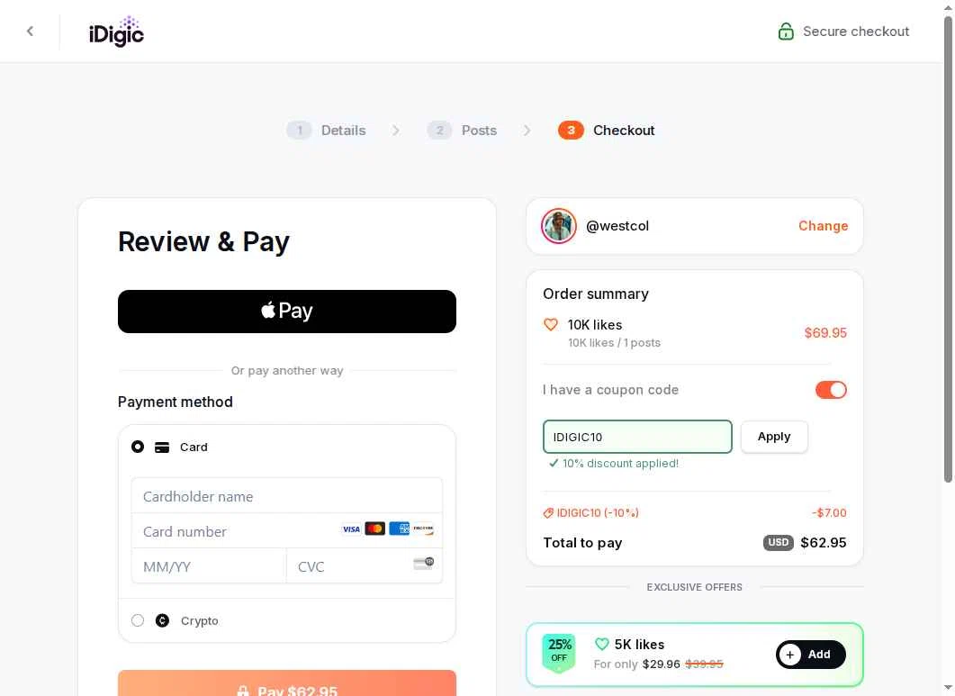 iDigic checkout page showing iDigic coupon code box | Screenshot taken by SimplyCodes community member on Sep 7, 2025