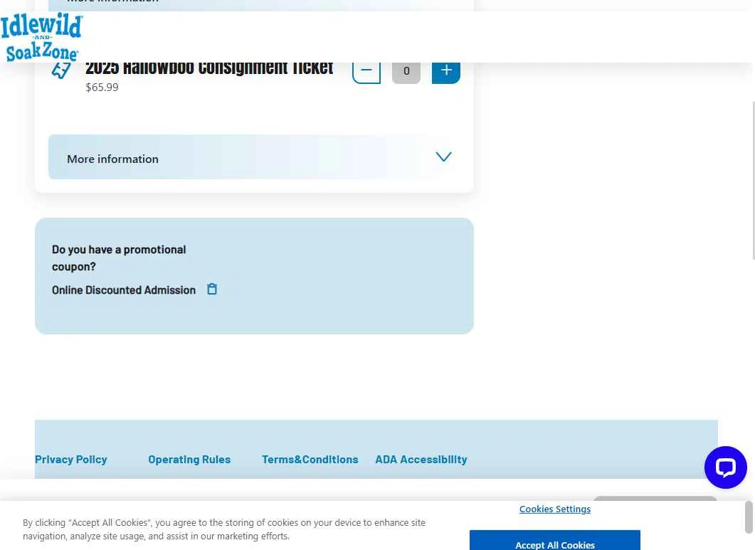 Idlewild checkout page showing Idlewild promo code box | Screenshot taken by SimplyCodes community member on Oct 30, 2025