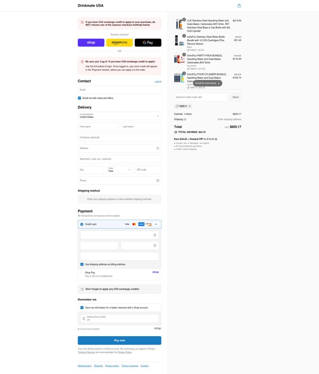 IDrink Products checkout page showing IDrink Products promo code box | Screenshot taken by SimplyCodes community member on Sep 2, 2025