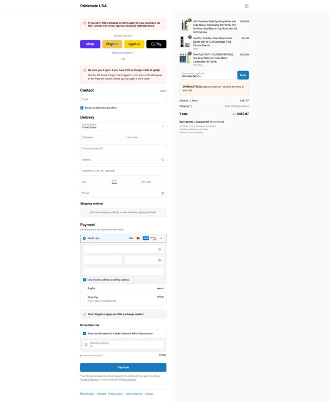 IDrink Products checkout page showing IDrink Products promo code box | Screenshot taken by SimplyCodes community member on Sep 6, 2025