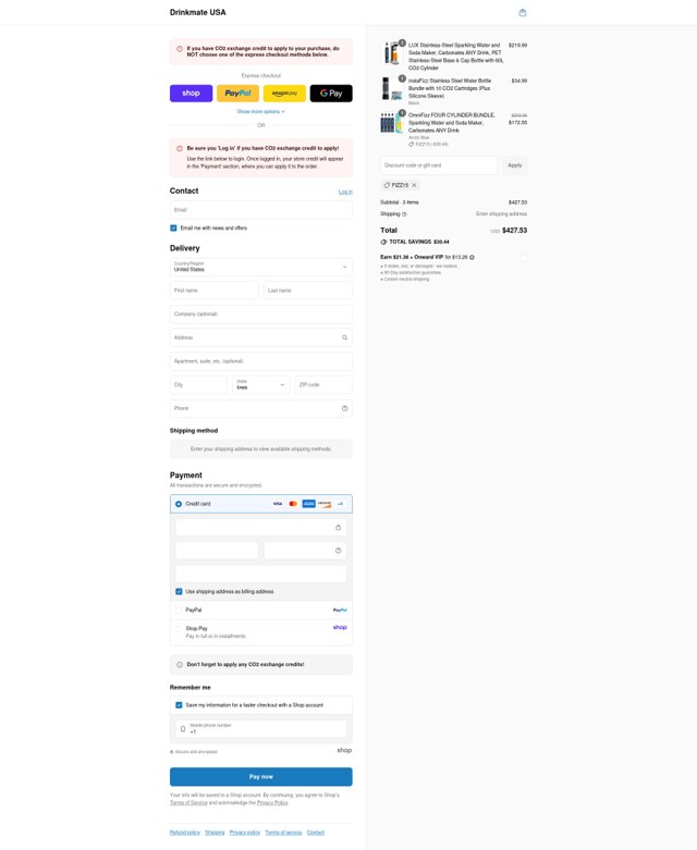 IDrink Products checkout page showing IDrink Products promo code box | Screenshot taken by SimplyCodes community member on Sep 6, 2025