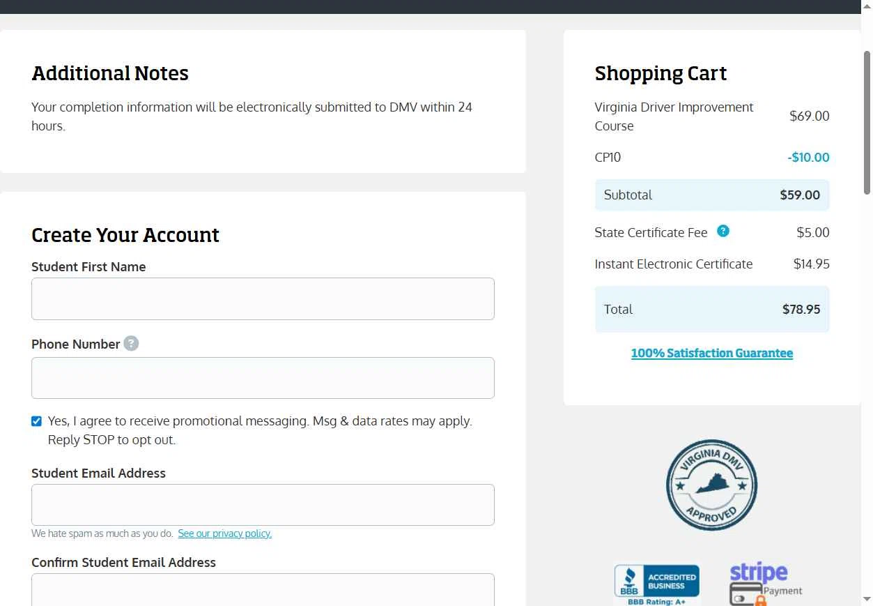 I Drive Safely checkout page showing I Drive Safely promo code box | Screenshot taken by SimplyCodes community member on Jan 10, 2026