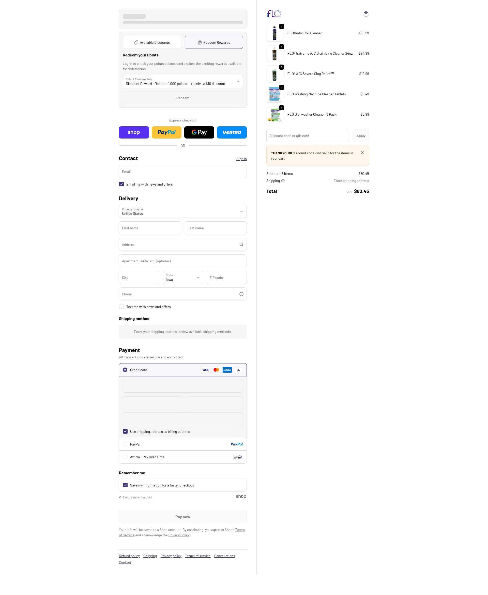iFLO checkout page showing iFLO discount code box | Screenshot taken by SimplyCodes community member on Jan 28, 2026