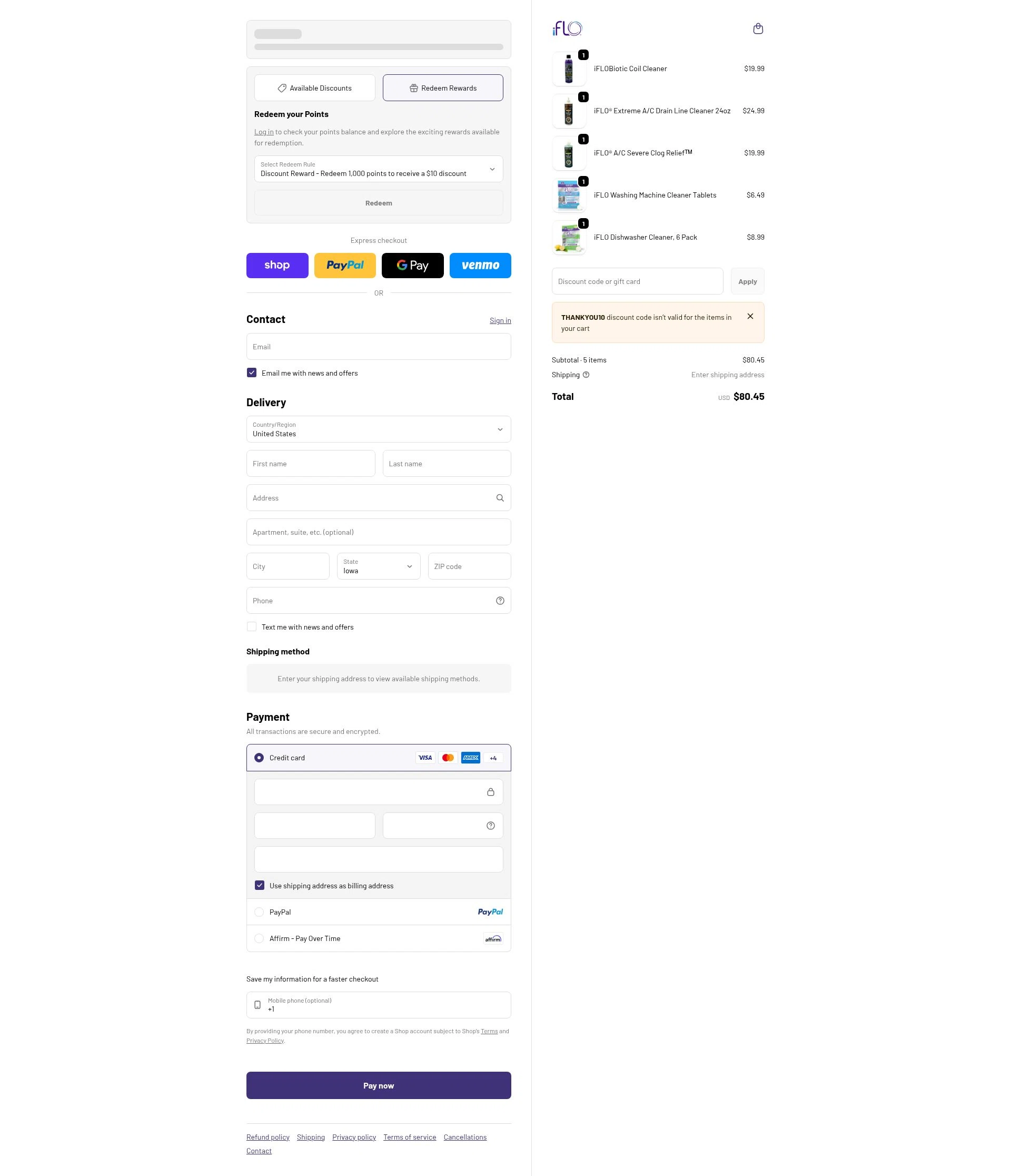 iFLO checkout page showing iFLO discount code box | Screenshot taken by SimplyCodes community member on Feb 6, 2026