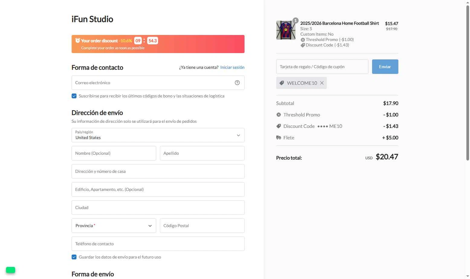 iFun Studio checkout page showing iFun Studio promo code box | Screenshot taken by SimplyCodes community member on Aug 28, 2025