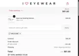 I Heart Eyewear coupon verification screenshot