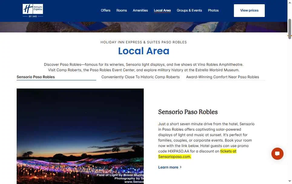 Verification screenshot for Discount Special Tickets at Sensoriopaso at IHG — 2mo ago