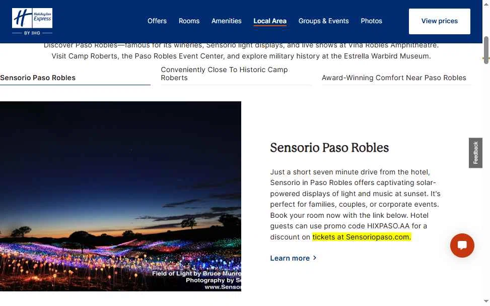 Verification screenshot for Discount Special Tickets at Sensoriopaso at IHG — 3mo ago