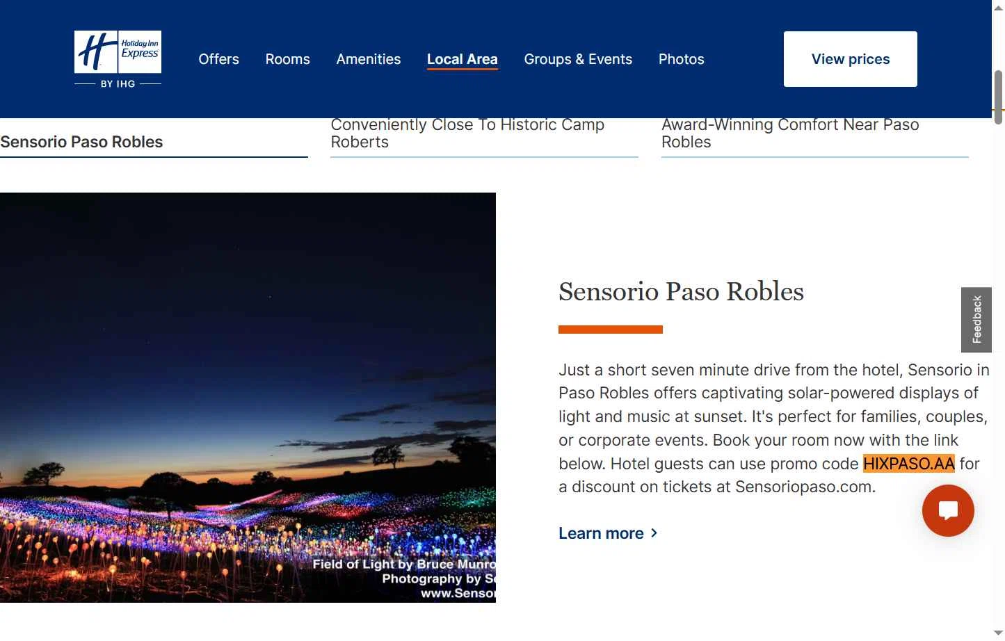 Verification screenshot for Discount Special Tickets at Sensoriopaso at IHG — 7mo ago