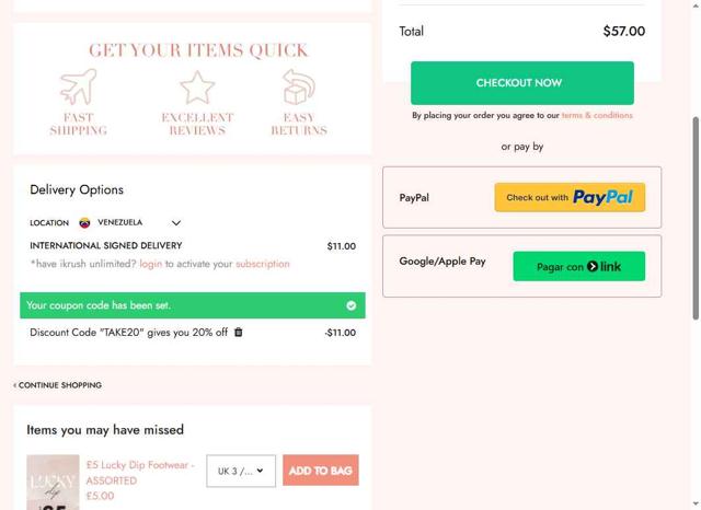 Ikrush checkout page showing Ikrush promo code box | Screenshot taken by SimplyCodes community member on Jul 10, 2025