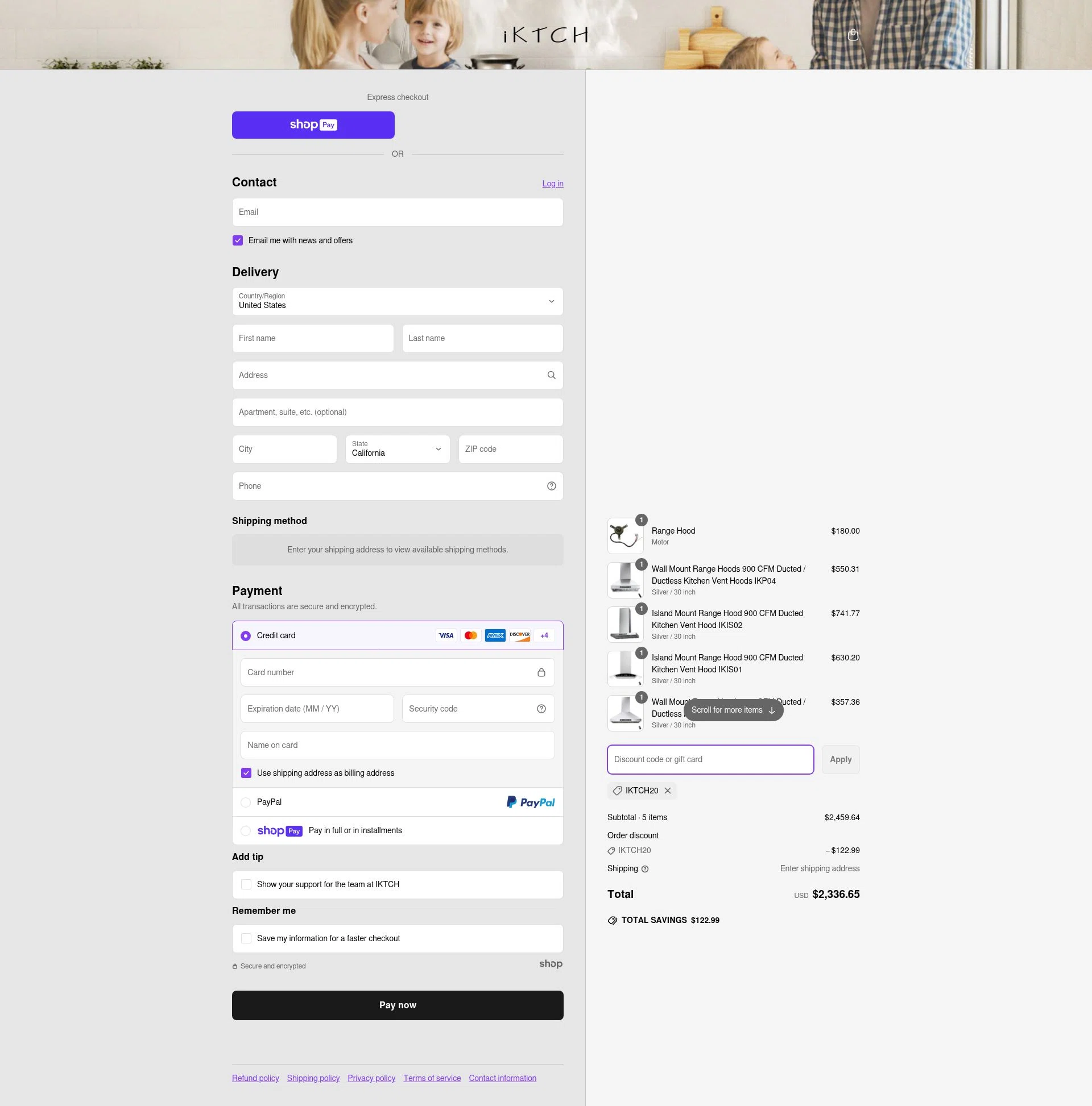 IKTCH checkout page showing IKTCH promo code box | Screenshot taken by SimplyCodes community member on Jun 11, 2025