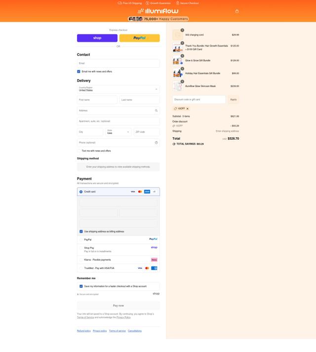 Illumiflow checkout page showing Illumiflow promo code box | Screenshot taken by SimplyCodes community member on Sep 11, 2025