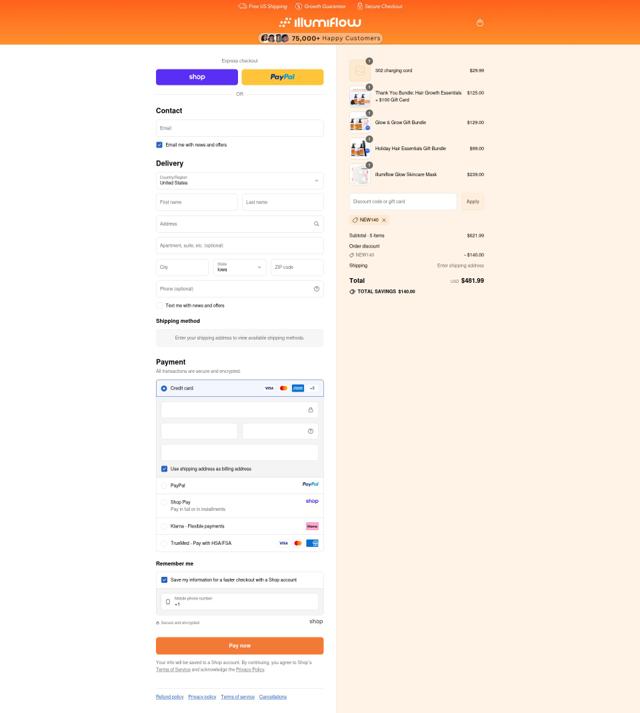 Illumiflow checkout page showing Illumiflow promo code box | Screenshot taken by SimplyCodes community member on Sep 11, 2025
