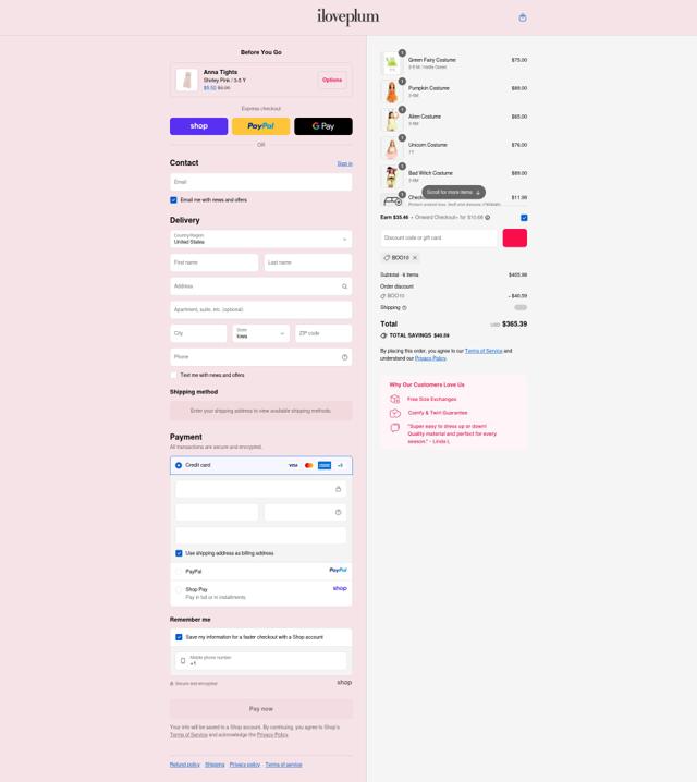 Iloveplum checkout page showing Iloveplum promo code box | Screenshot taken by SimplyCodes community member on Sep 12, 2025