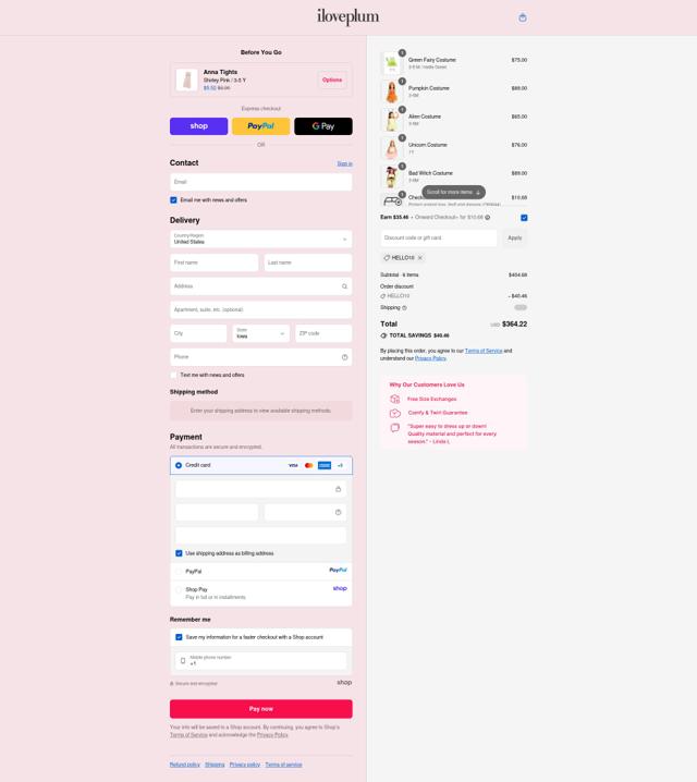 Iloveplum checkout page showing Iloveplum promo code box | Screenshot taken by SimplyCodes community member on Sep 12, 2025
