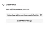 CAMPWITHKRIS coupon verification screenshot