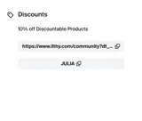 JULIA coupon verification screenshot