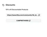 CAMPWITHKRIS coupon verification screenshot