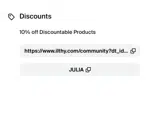 JULIA coupon verification screenshot