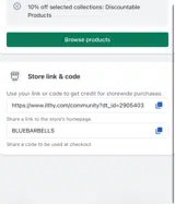 BLUEBARBELLS coupon verification screenshot