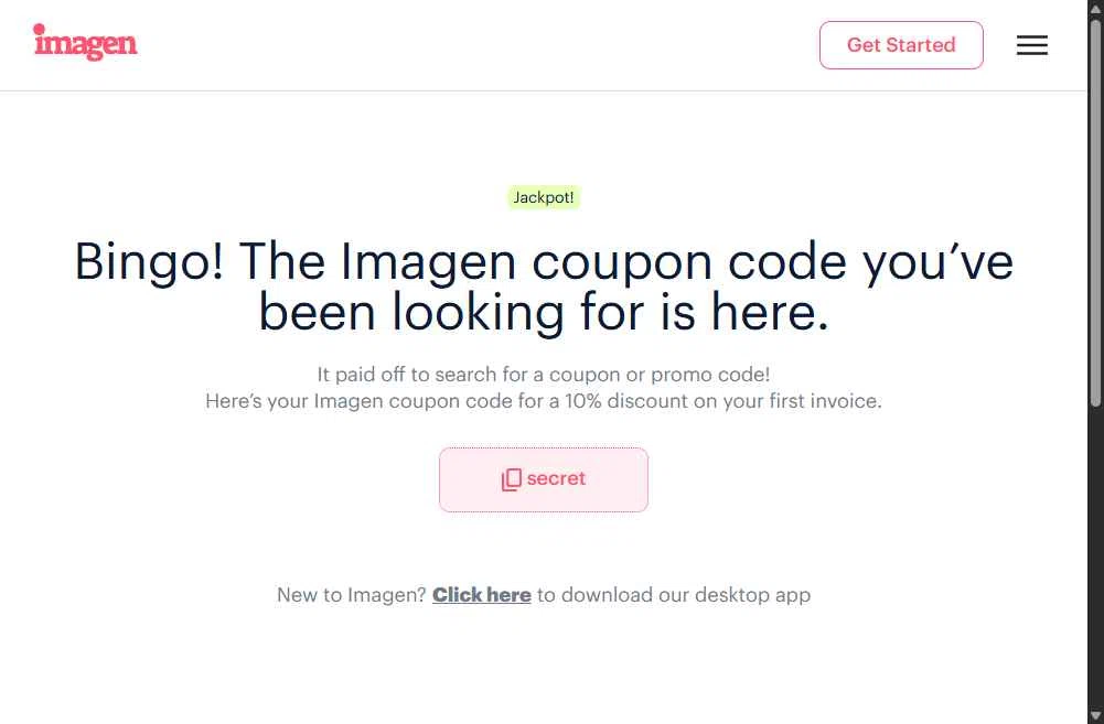 Imagen checkout page showing Imagen promo code box | Screenshot taken by SimplyCodes community member on Jan 9, 2026