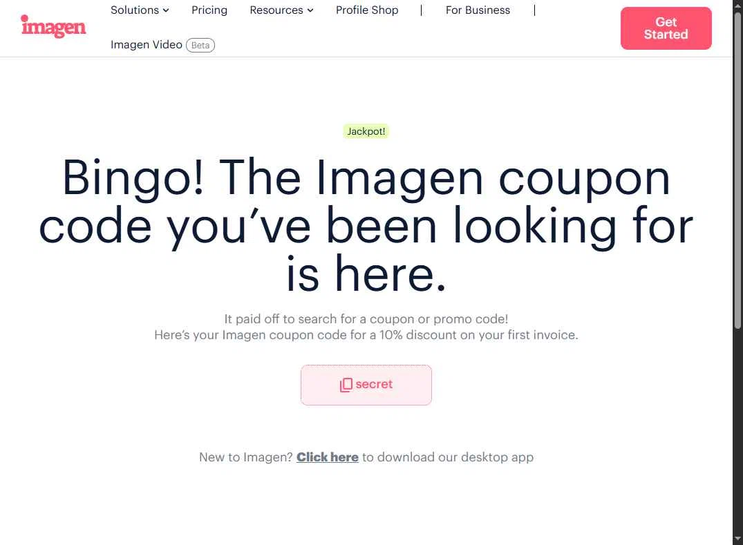Imagen checkout page showing Imagen promo code box | Screenshot taken by SimplyCodes community member on Feb 7, 2026