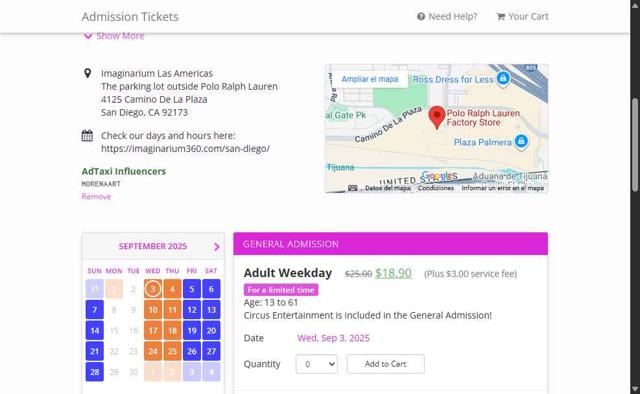 Imaginarium checkout page showing Imaginarium promo code box | Screenshot taken by SimplyCodes community member on Sep 3, 2025