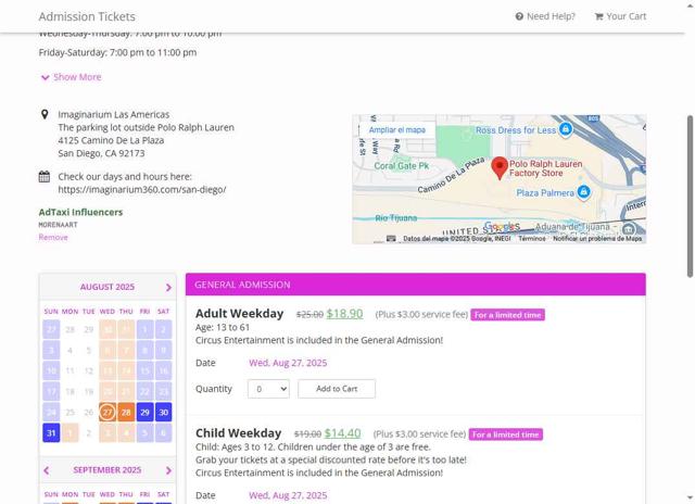 Imaginarium checkout page showing Imaginarium promo code box | Screenshot taken by SimplyCodes community member on Aug 28, 2025