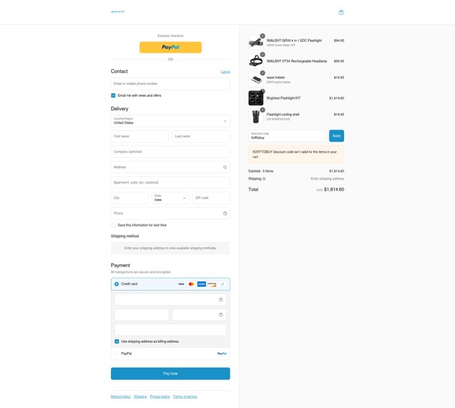 Imalent checkout page showing Imalent discount code box | Screenshot taken by SimplyCodes community member on Sep 4, 2025