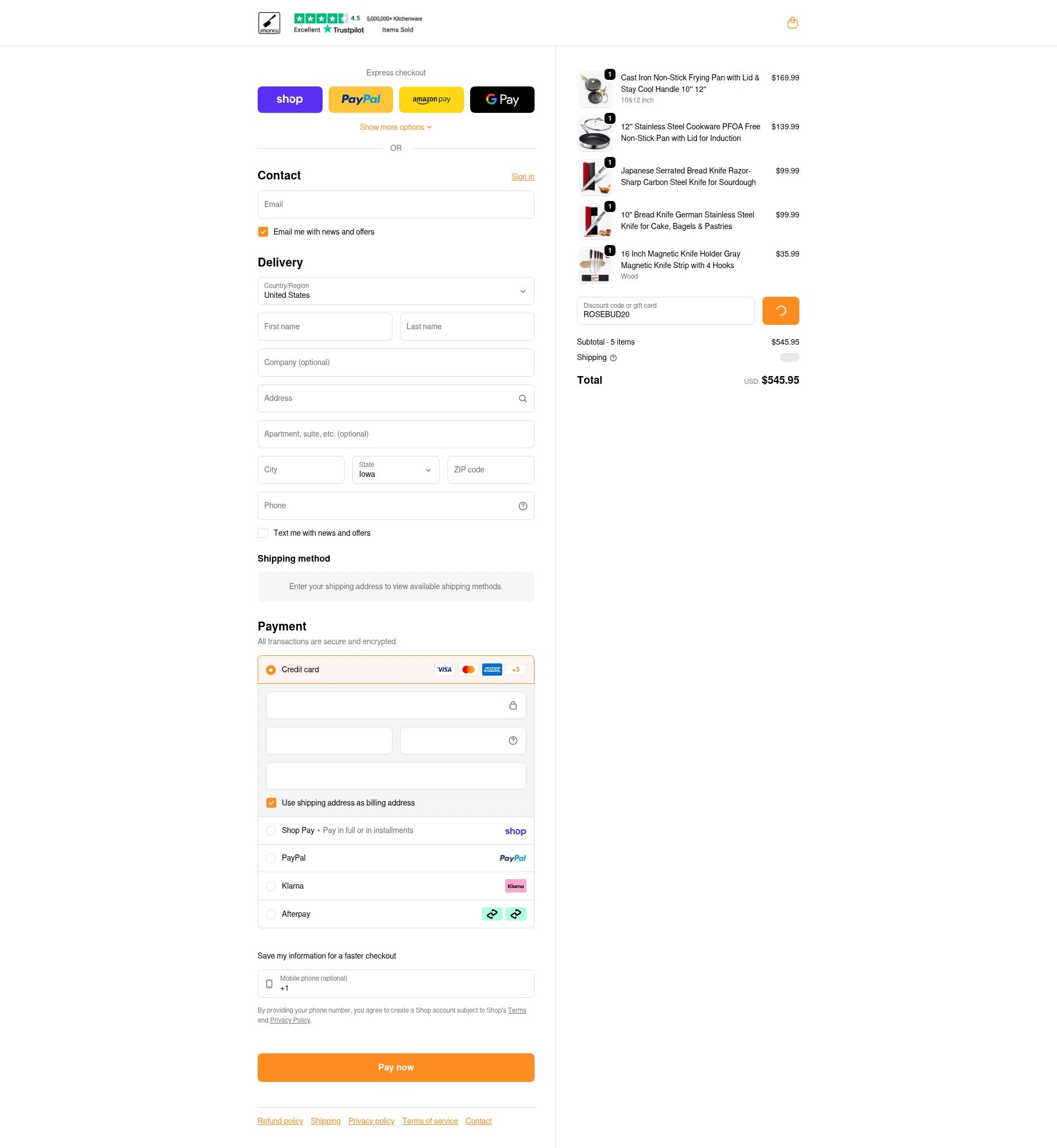 iMarku checkout page showing iMarku coupon code box | Screenshot taken by SimplyCodes community member on Feb 17, 2026