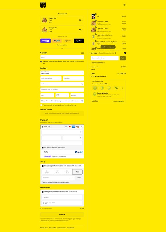 Immi checkout page showing Immi discount code box | Screenshot taken by SimplyCodes community member on Aug 5, 2025