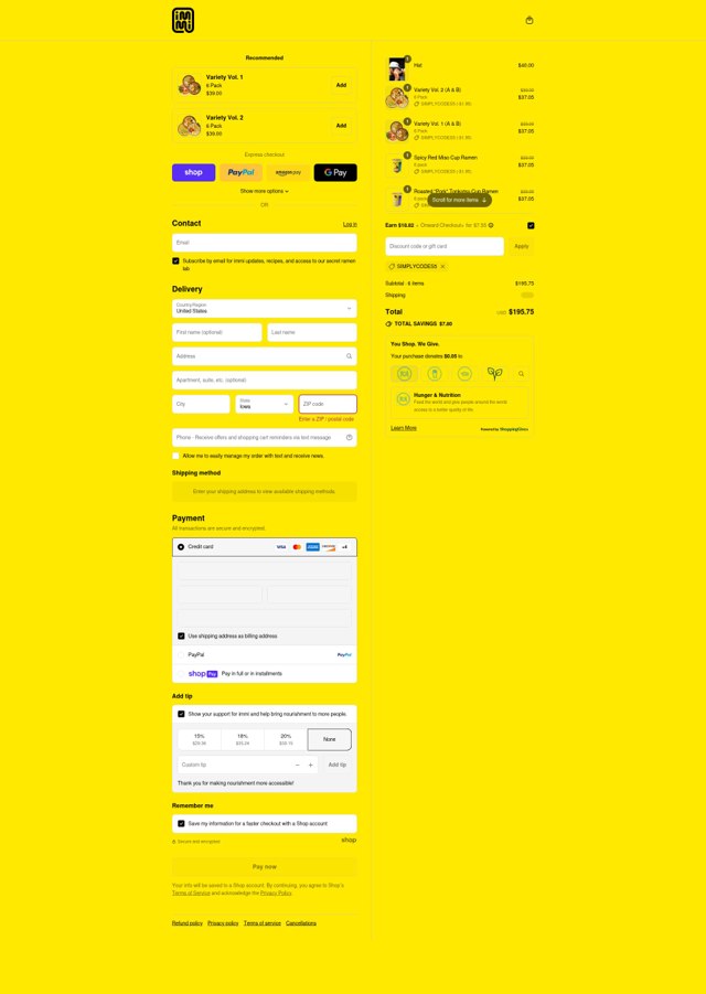 Immi checkout page showing Immi discount code box | Screenshot taken by SimplyCodes community member on Aug 13, 2025