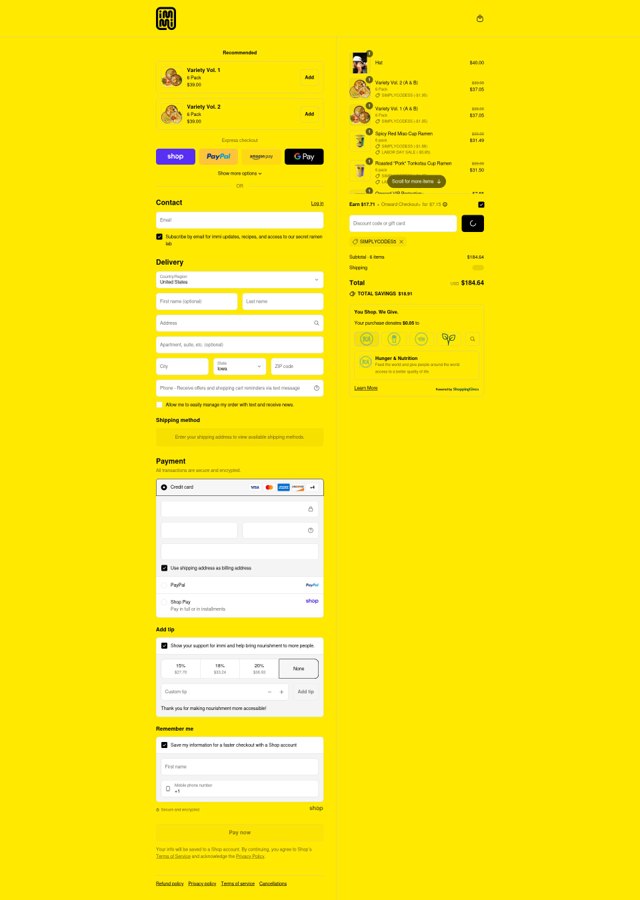 Immi checkout page showing Immi discount code box | Screenshot taken by SimplyCodes community member on Aug 31, 2025
