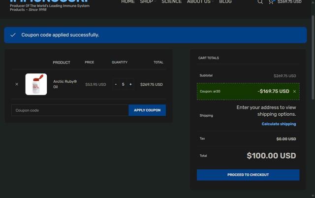 IMMUNOCORP checkout page showing IMMUNOCORP coupon code box | Screenshot taken by SimplyCodes community member on Aug 17, 2025