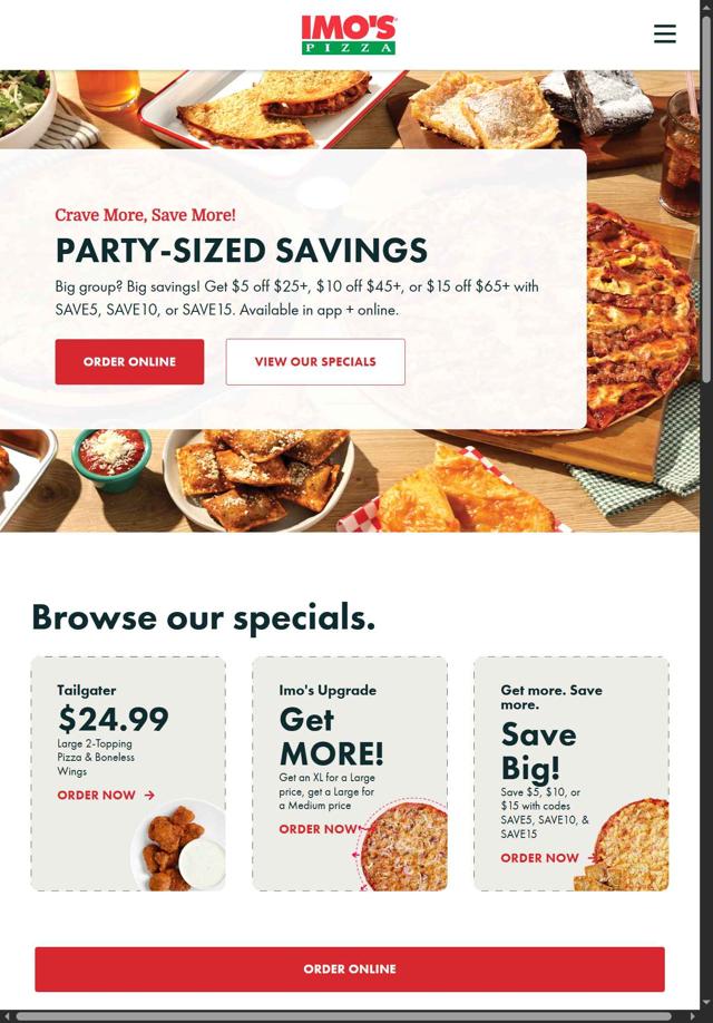 Imo's Pizza checkout page showing Imo's Pizza coupon code box | Screenshot taken by SimplyCodes community member on Sep 13, 2025