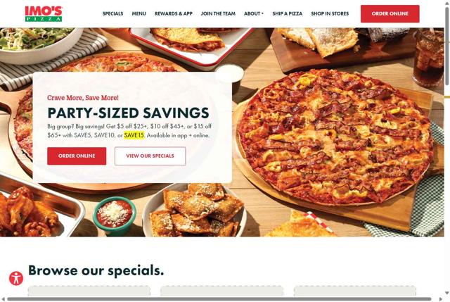 Imo's Pizza checkout page showing Imo's Pizza coupon code box | Screenshot taken by SimplyCodes community member on Aug 15, 2025