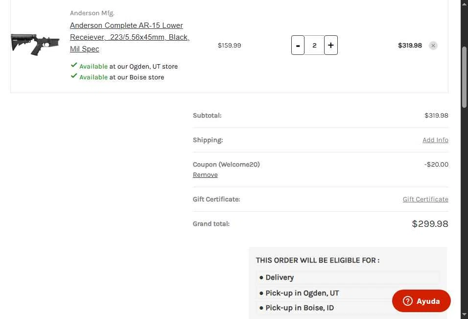 Impact Guns checkout page showing Impact Guns promo code box | Screenshot taken by SimplyCodes community member on Oct 11, 2025