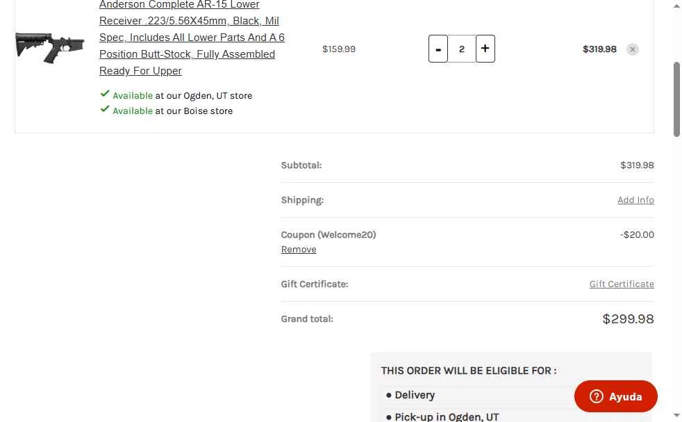 Impact Guns checkout page showing Impact Guns promo code box | Screenshot taken by SimplyCodes community member on Dec 25, 2025