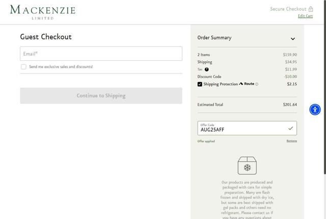 Impromptu Gourmet checkout page showing Impromptu Gourmet promo code box | Screenshot taken by SimplyCodes community member on Aug 12, 2025