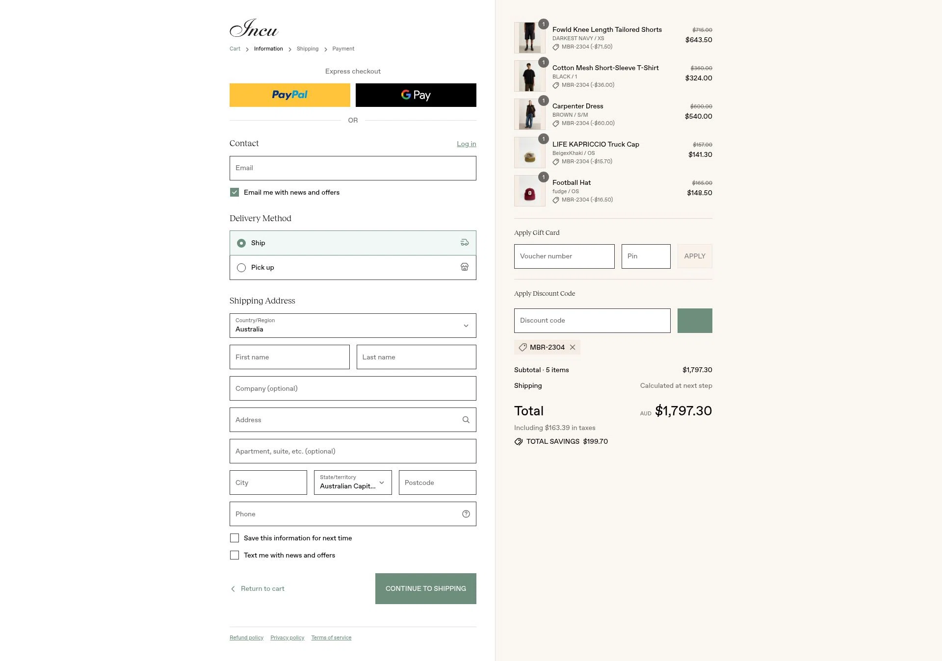 Incu checkout page showing Incu promo code box | Screenshot taken by SimplyCodes community member on Aug 10, 2025