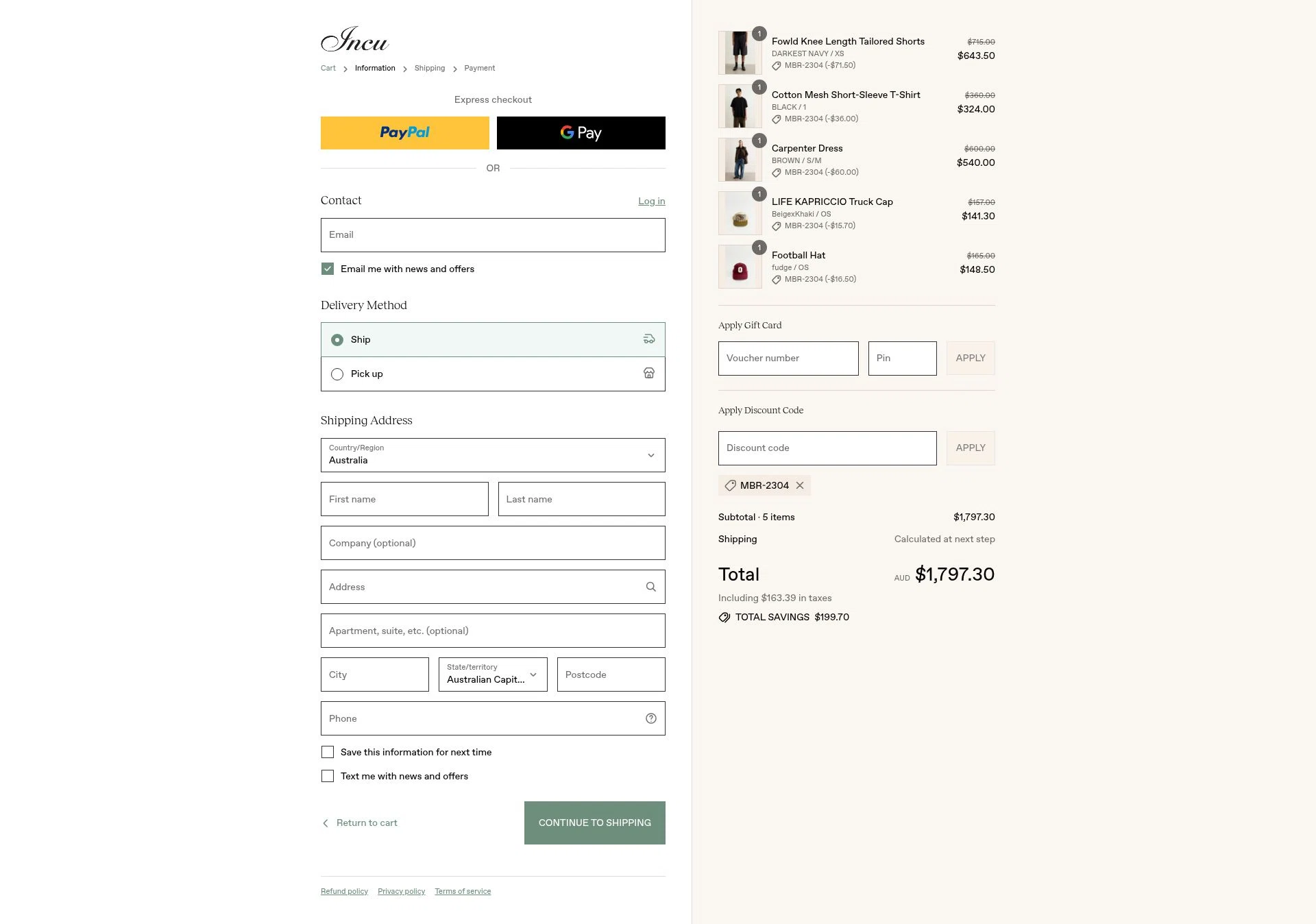 Incu checkout page showing Incu promo code box | Screenshot taken by SimplyCodes community member on Aug 5, 2025